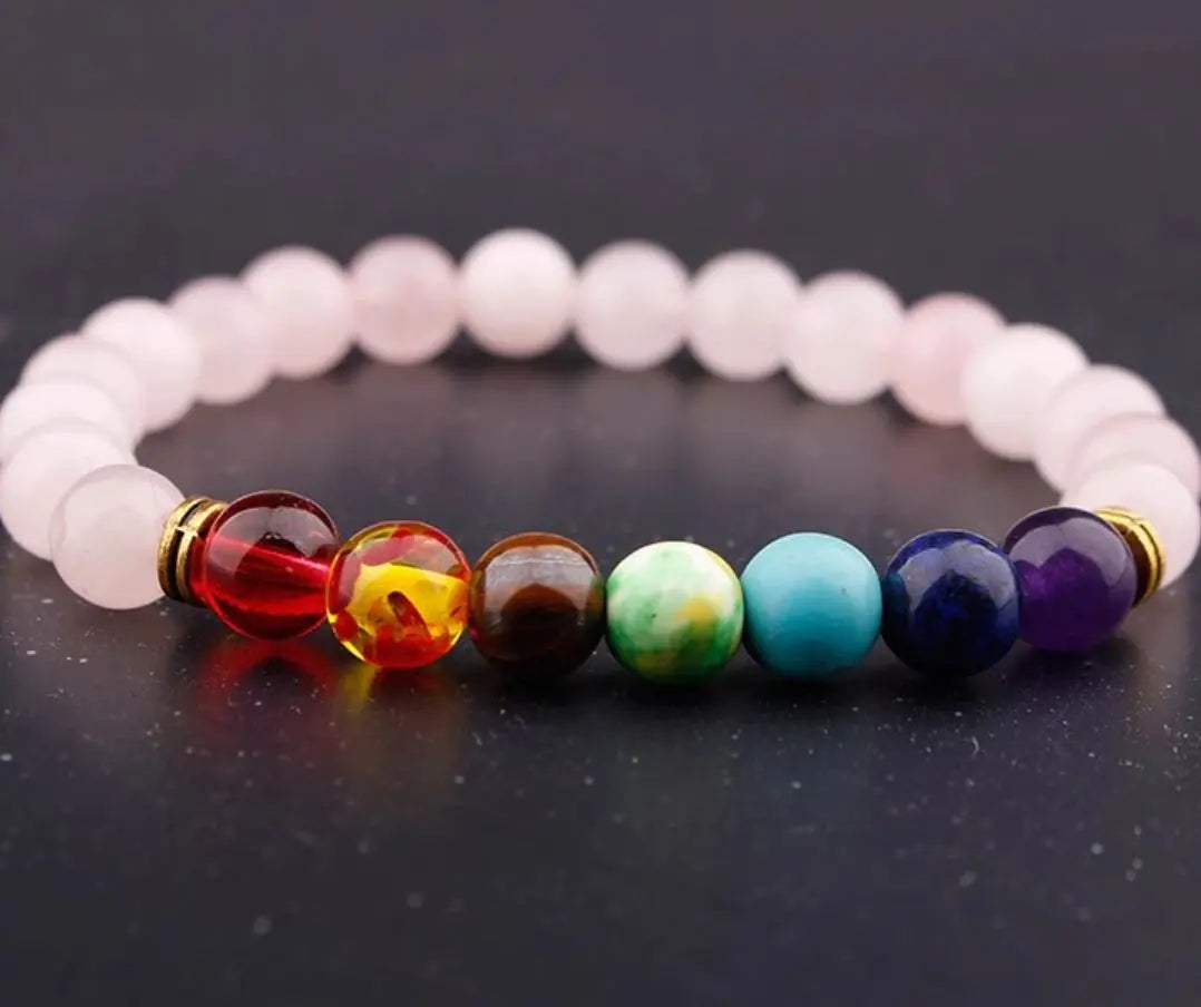 7 Chakra Rosenquarz Armband - MySpirituals