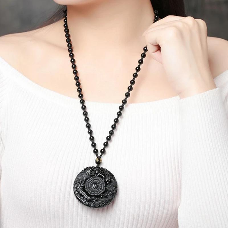 Runde Yin-Yang-Obsidiankette YY Accessories Store